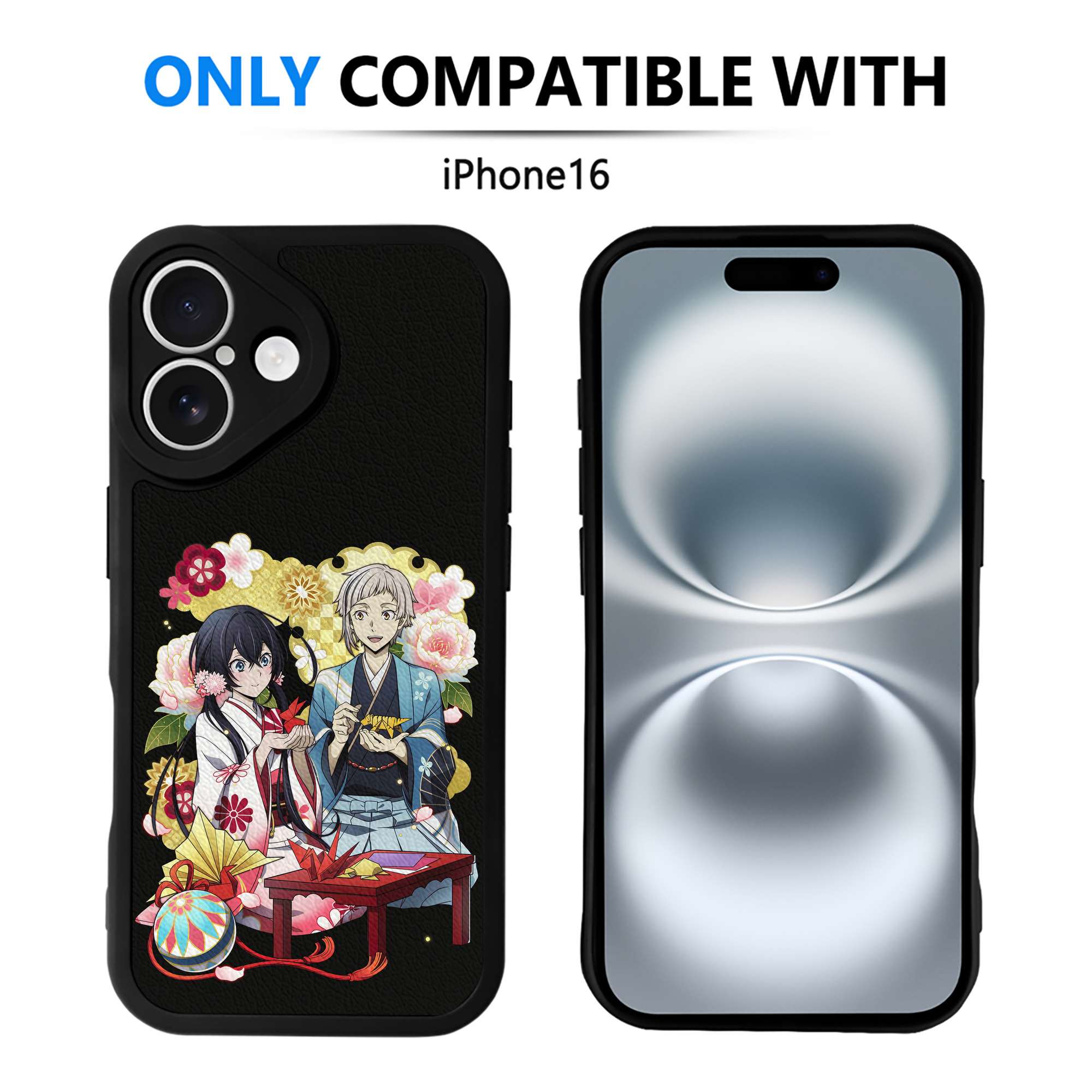 （画像用） 文豪ストレイドッグス Bungo Stray Dogs 【iPhone 16シリーズ対応】シリコンスマホケース（レザー調） 材質：シリコン